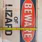 4 Qty Beware of Lizard Rustic Retro Signs V256 8"x12" (4 Qty)