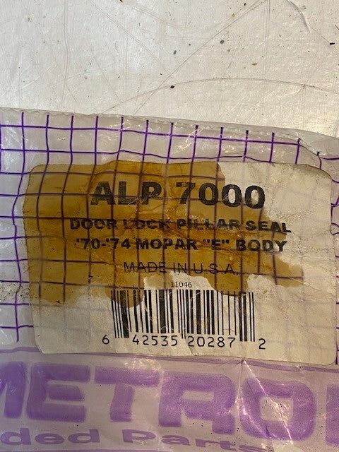 Metro Moulded Door Lock Pillar Seal ALP-7000 for Mopar '70-'74 E-Body