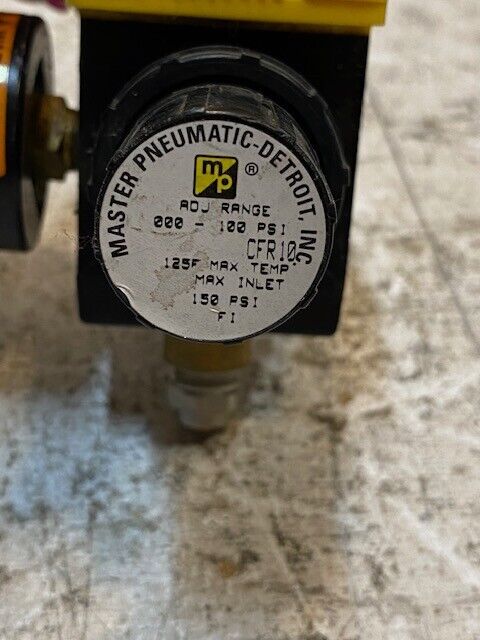 Master Pneumatic Detroit Regulator CFR10 ADJ Range 000-100 PSI 125F Max Temp