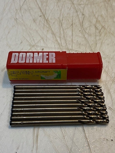 PACK OF 10 DORMER HSCO COBALT AIRCRAFT DRILLS TYPE D | A743 N-18 10 DRILL BITS