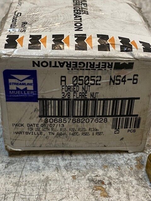 Box of 25 Streamline Mueller A05052 NS4-6 | 3/8 Forged Flare Hex Nuts