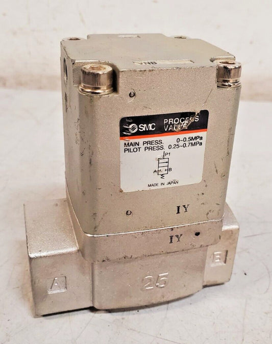 SMC Process Valve VNB401AS | A 25 B | IY | MAIN PRESS 0-0.5MPa | 12 P1 | 10 P2