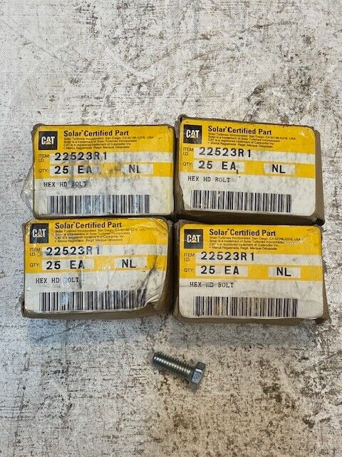 4 Quantity of Caterpillar CAT 22523R1 Hex HD Bolts Pack of 25 (100 Pcs Total)