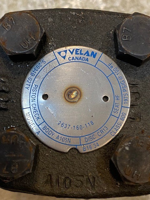 Velan S-2034B-02TY 1/2" Steel Threaded Piston Check Valve NPT 800 Body A105N