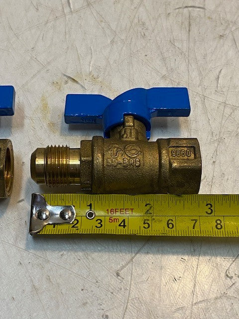 2 Quantity Gas Ball Valves 9850 | 2-3/4" Long 19mm Thread 18mm ID (2 Quantity)