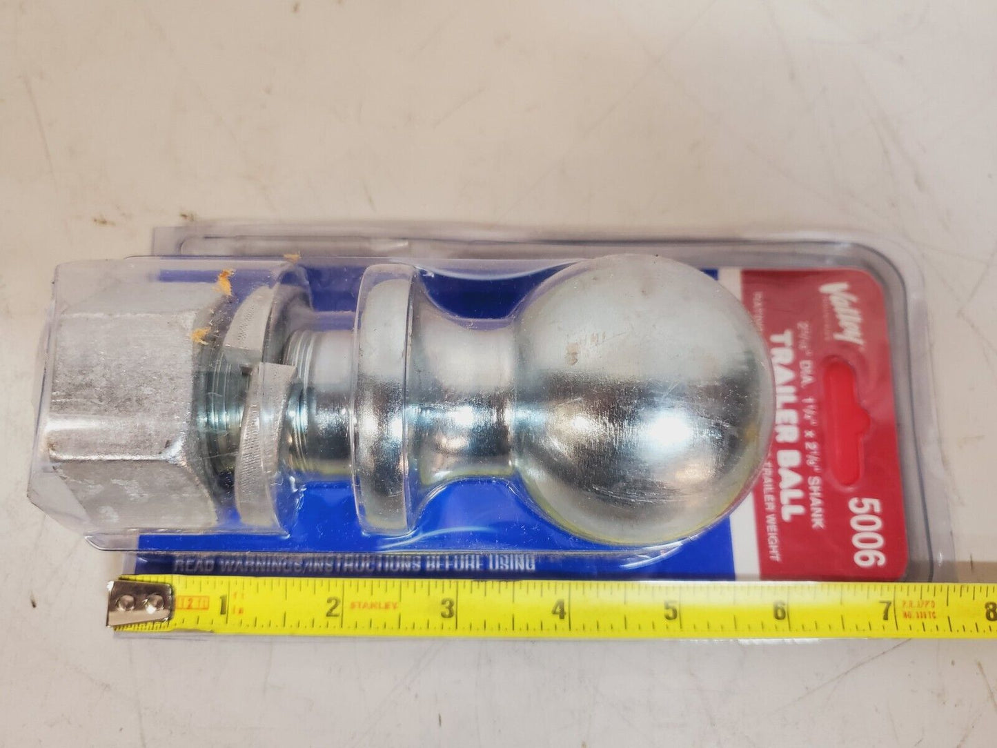 8 Qty. of Valley Trailer Ball 5006 | 10000Lb | 1-1/4"x2-1/8" Dia 2-5/16" (8 Qty)