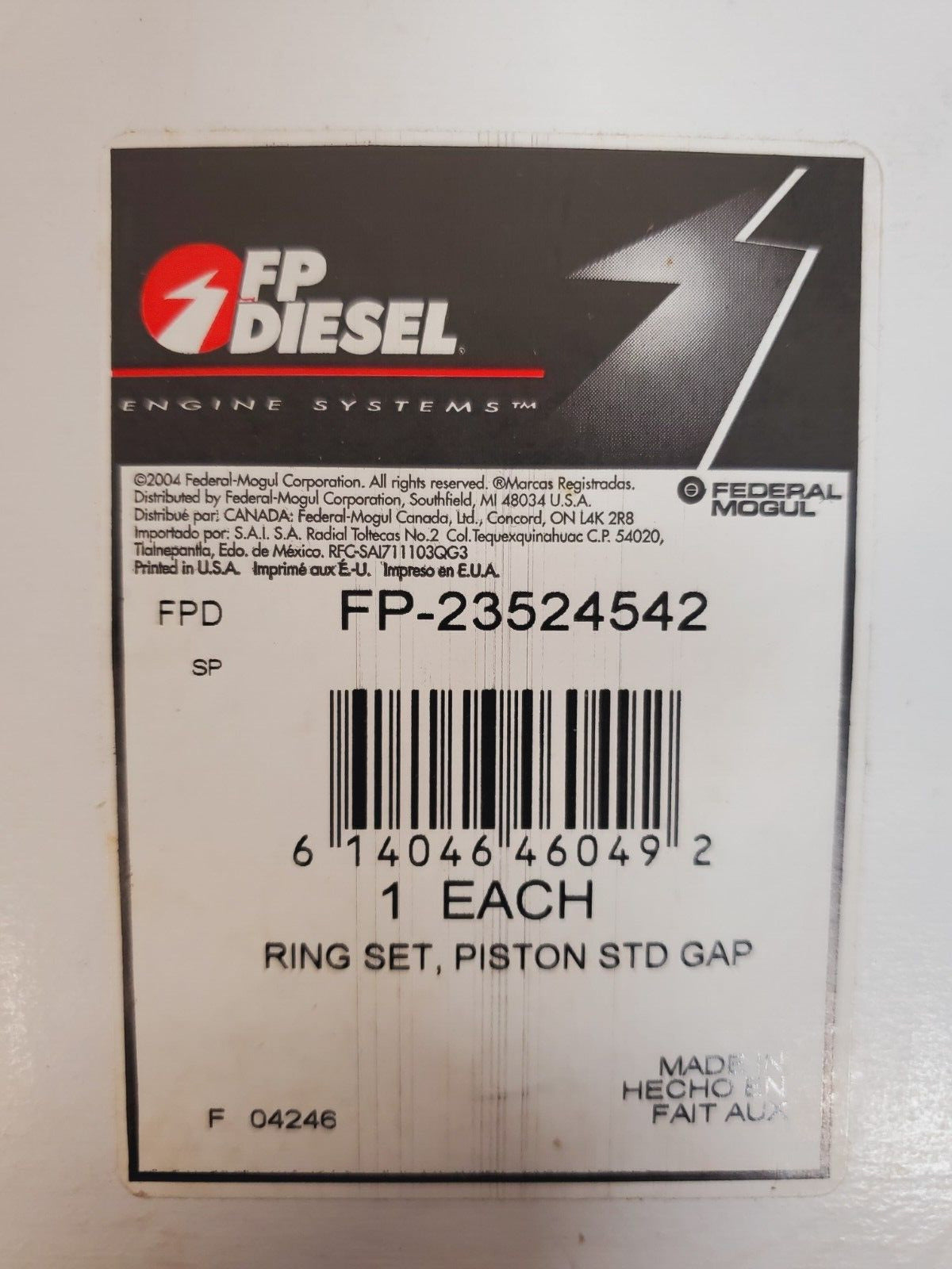 Federal Mogul FP Diesel Cylinder Kit 17:1 CR Turbo FP-23524343