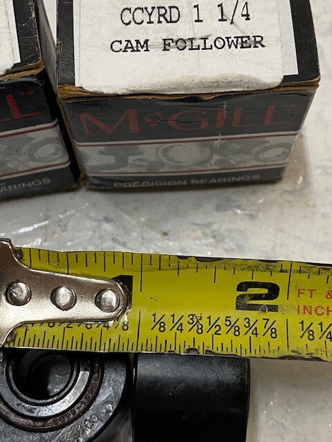 2 Pack of McGill CCYRD 1 1/4 Crowned Cam Followers Yoke Mount Rollers (2 Qty)