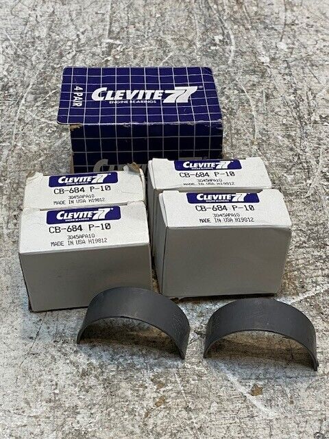 4 Quantity of Clevite 77 CB-684 P-10 Rod Bearings 2 pcs (8 pcs Total)