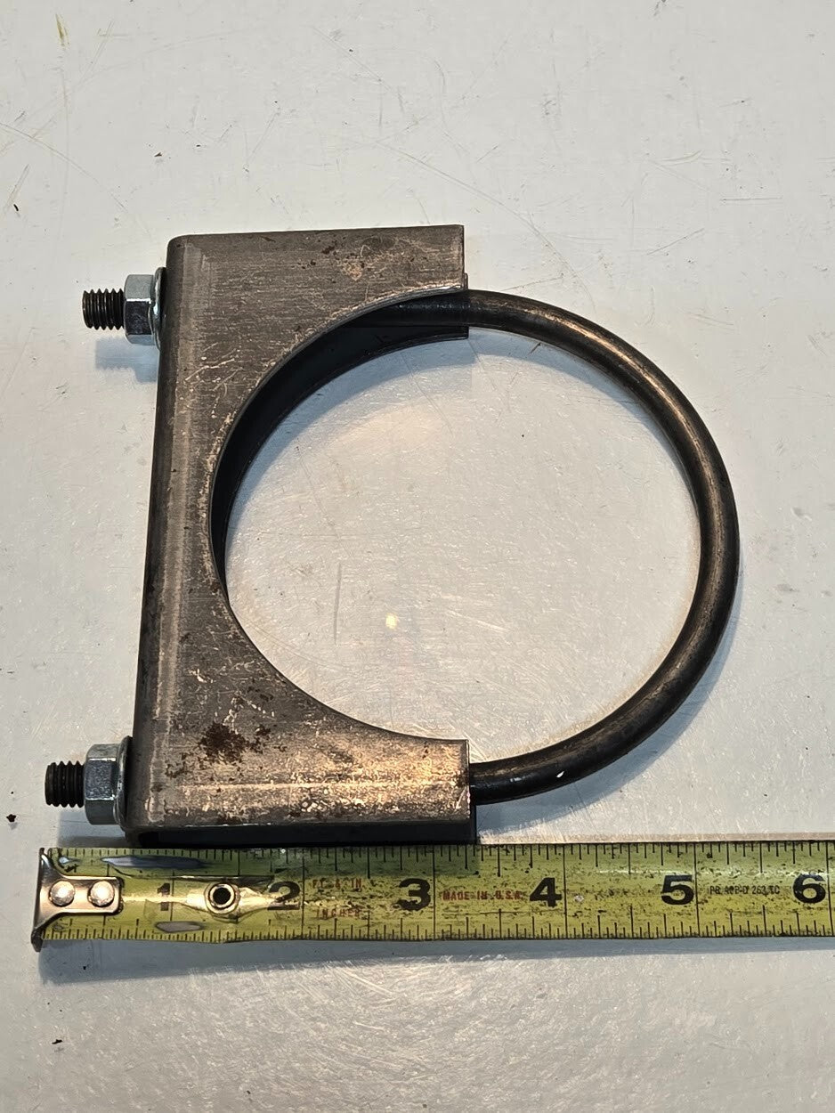 6 Quantity of 4" Exhaust Clamps 3/8" Threaded Ends 0.9lbs Each (6 Quantity)