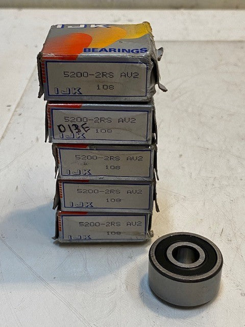 5 Quantity of IJK Double Row Ball Bearings 5200-2RS | 30x14x10mm (5 Quantity)