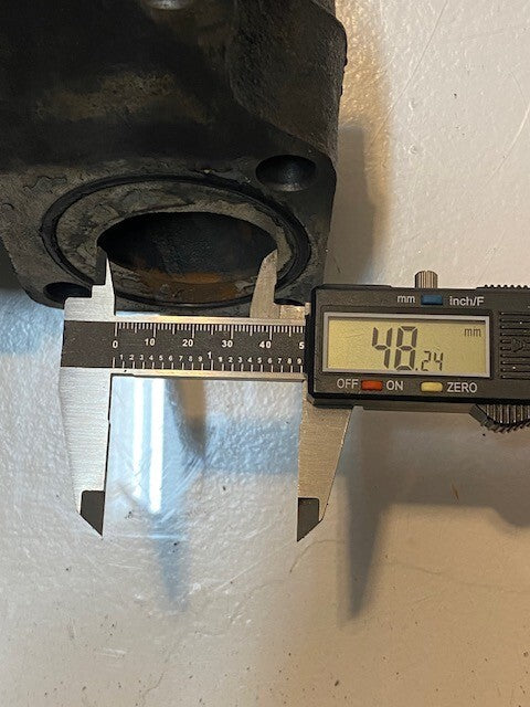 Water Pump 53mm Bore 48mm Bottom Right Opening 5" Shaft Dia.