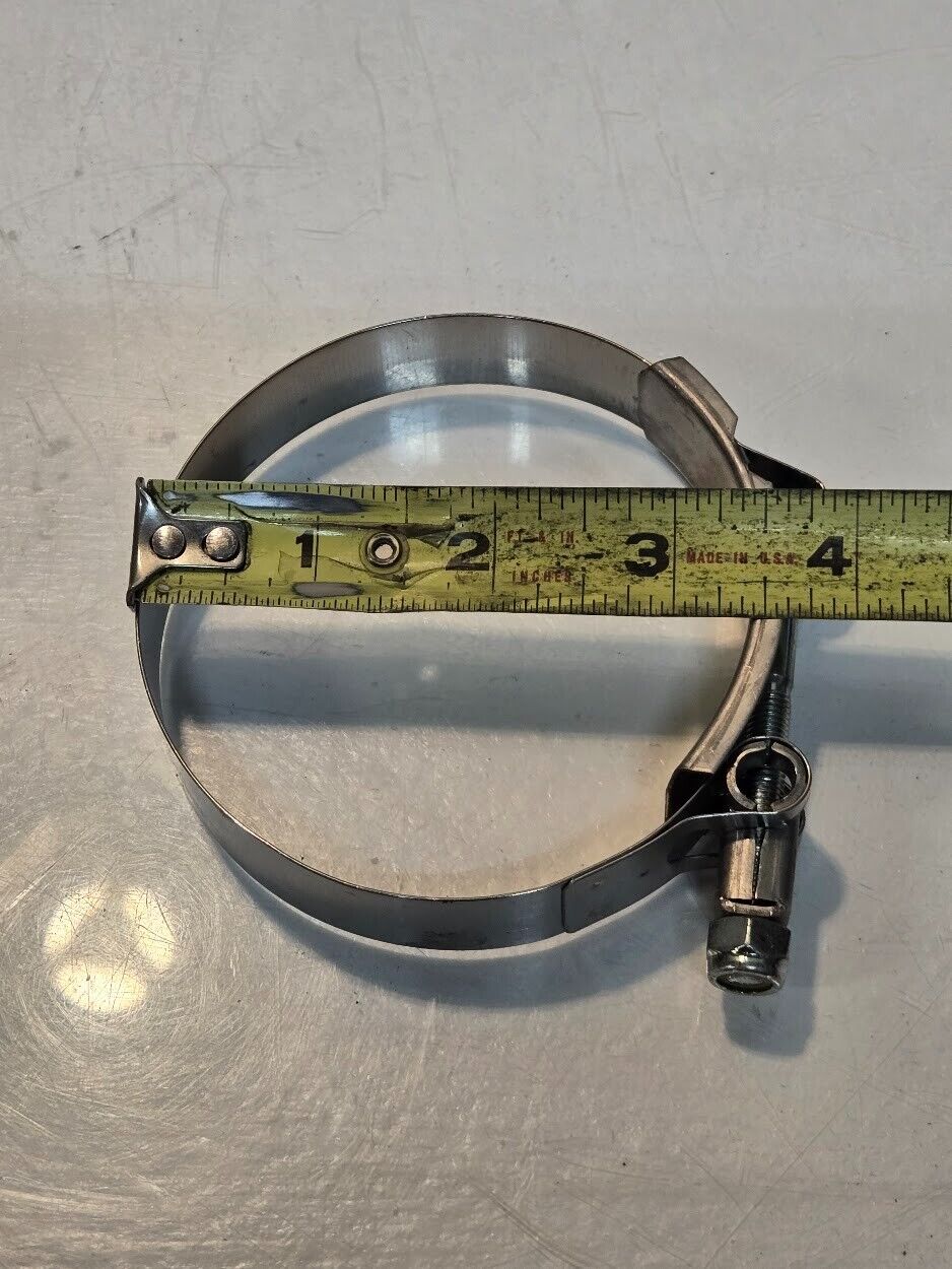 8 Quantity of Breeze T-Bolt Hose Clamps Min Dia 325 Stainless Steel Band (8 Qty)