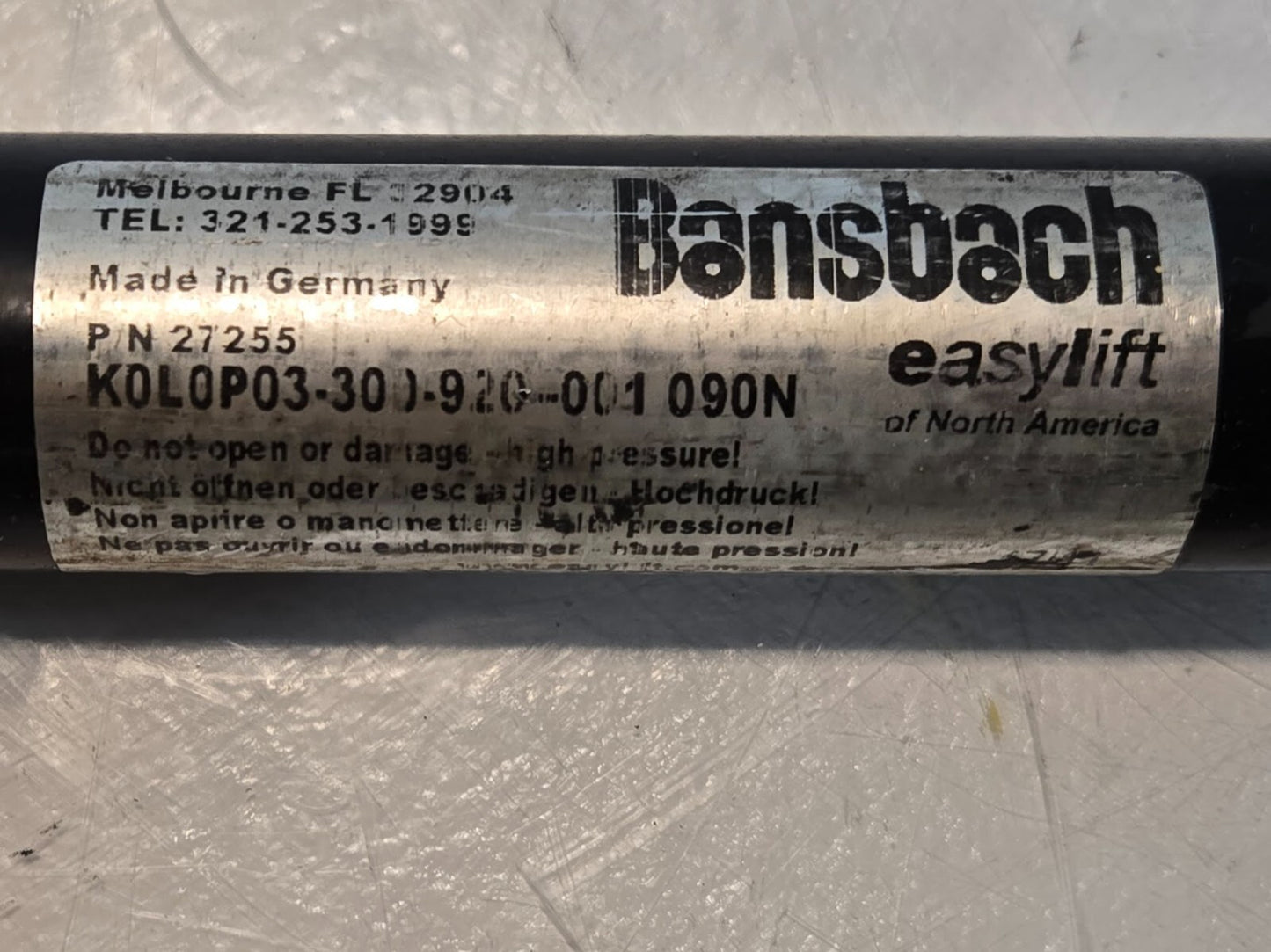 Bansbach Easylift Gas Spring 27255 | K0L0P03-300-920-001 090N | 32-3/4" Long