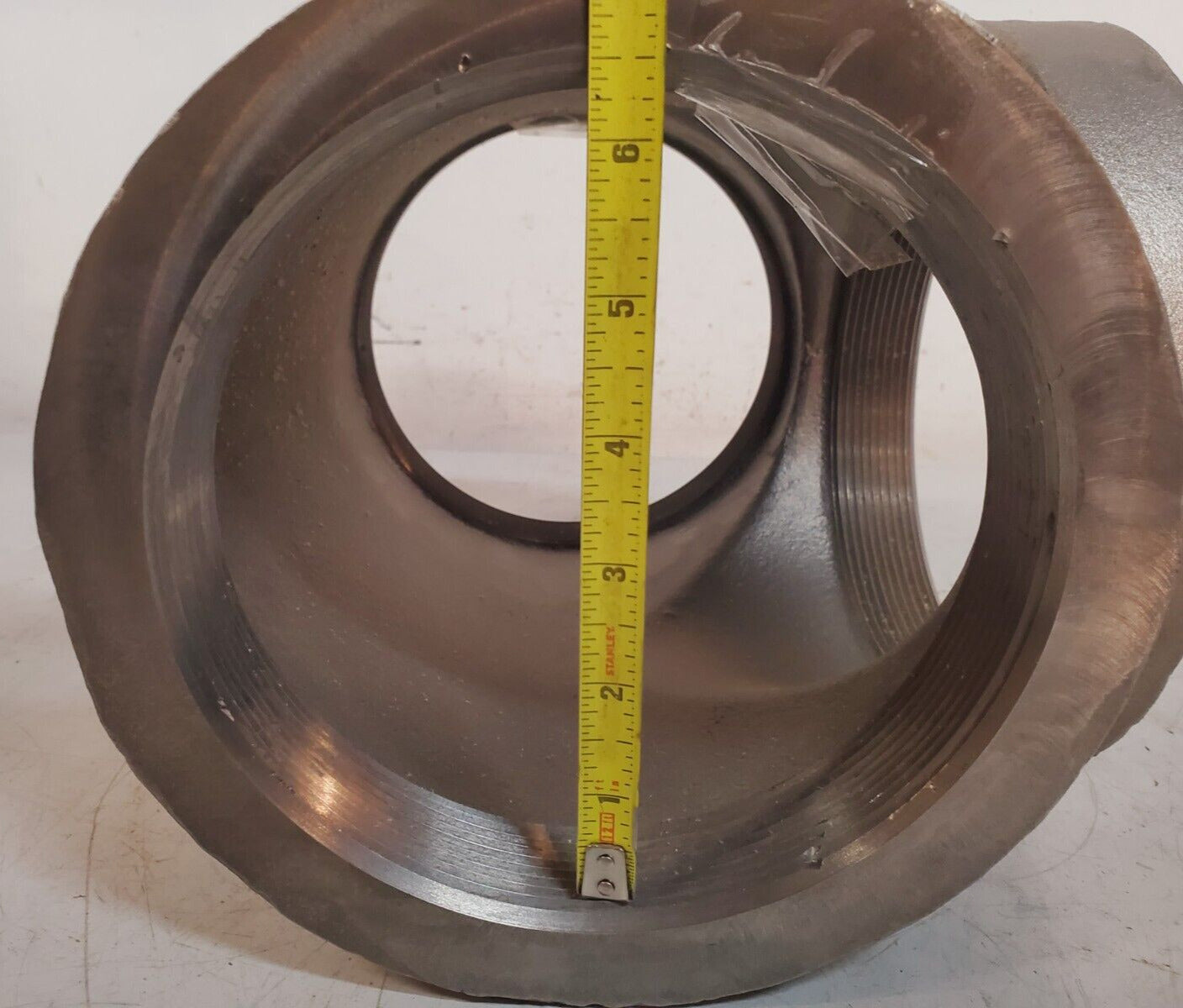 Stainless Steel T-Shaped Tee 3 Way Pipe Coupling 6.5" Diameter x 10" Width