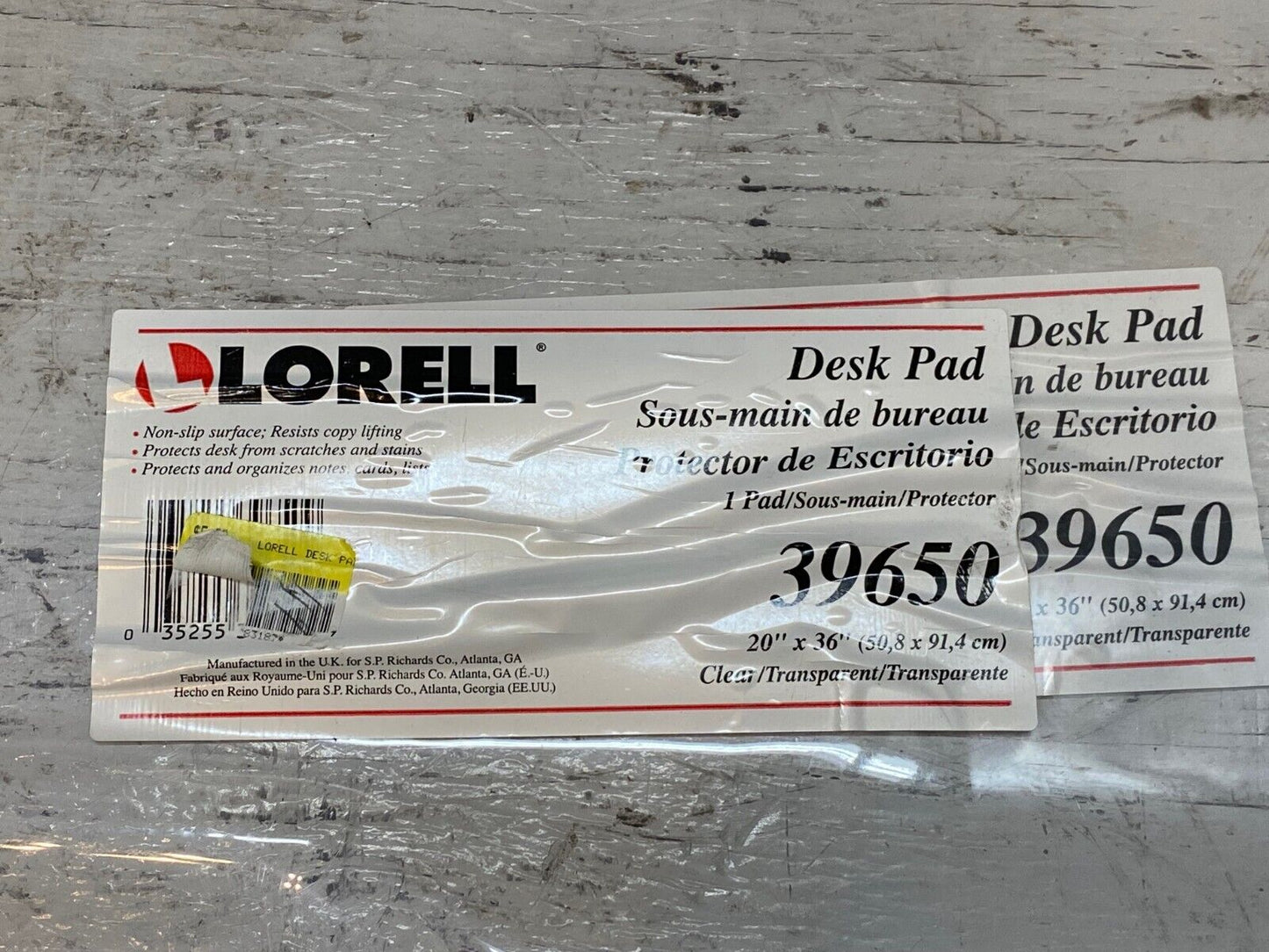 2 Lorell Rectangular Desk Pads - Rectangle - 36" Width x 20" Depth (2 qty)