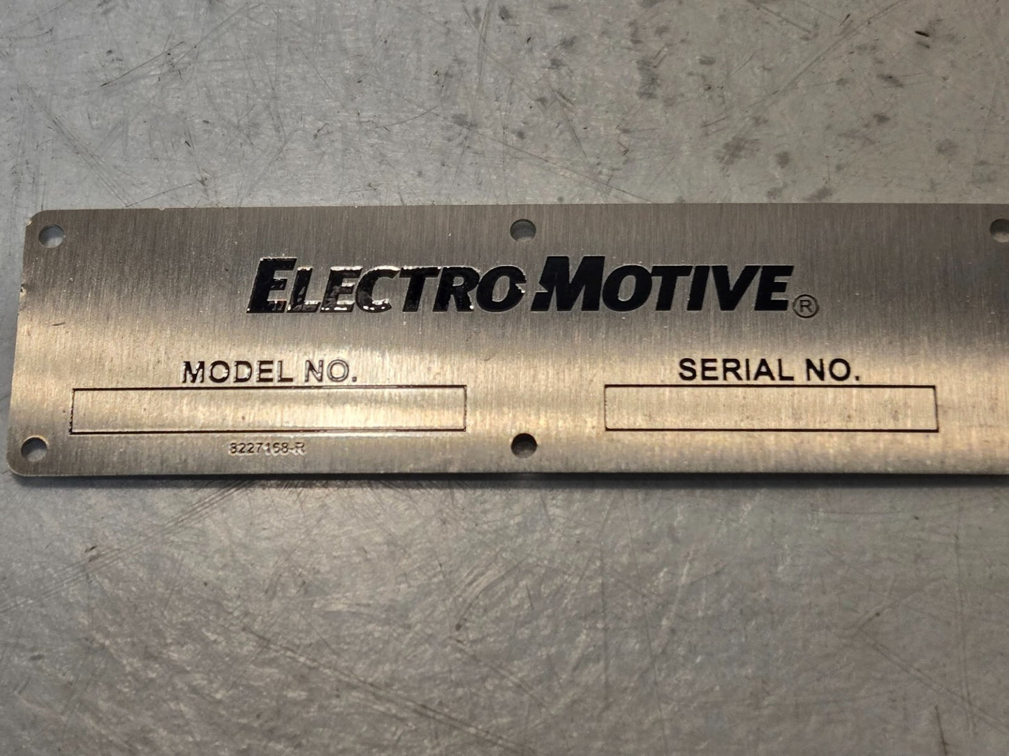19 Quantity of Electromotive Nameplates 8227168-R | 5.5" x 1.5" (19 Quantity)