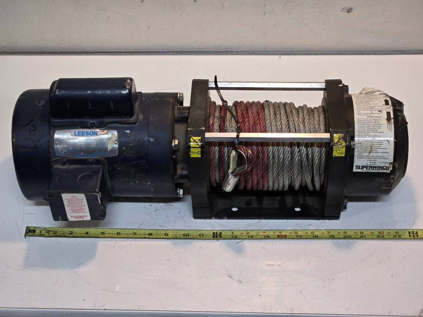 Superwinch 1723 2000lb Winch with Leeson C6C17FC108A Motor 90-40163 | 115V 1 HP