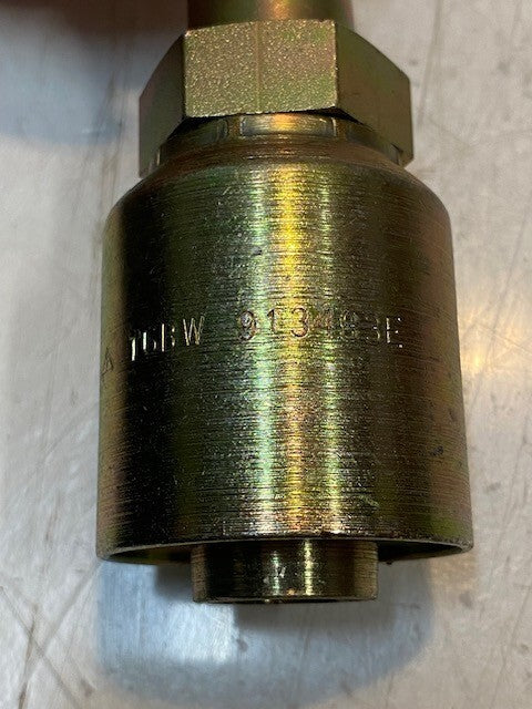 Crimp Hose Fitting 913483E | 16BW | 6" H 31mm Thread 38mm Hex 49mm OD 20mm ID