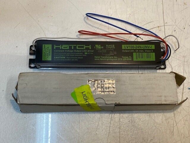 Hatch Constant Voltage Output LED Driver LV100-24N-UNV-I, 24V, 4A Max, Class 2