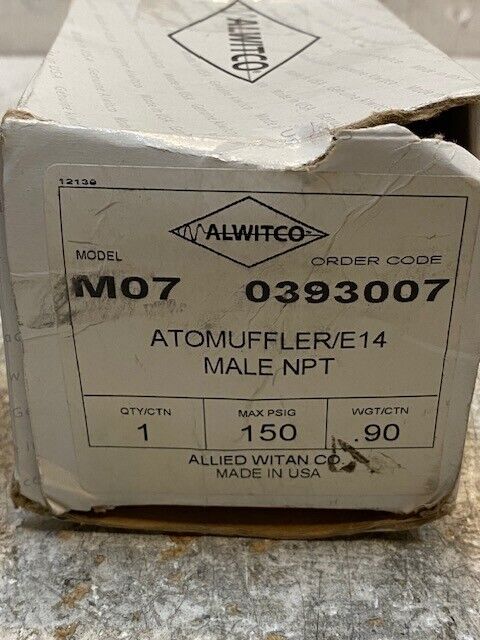 Alwitco M07 Air Exhaust Automuffler E14 Male NPT 150 PSIG Size 07