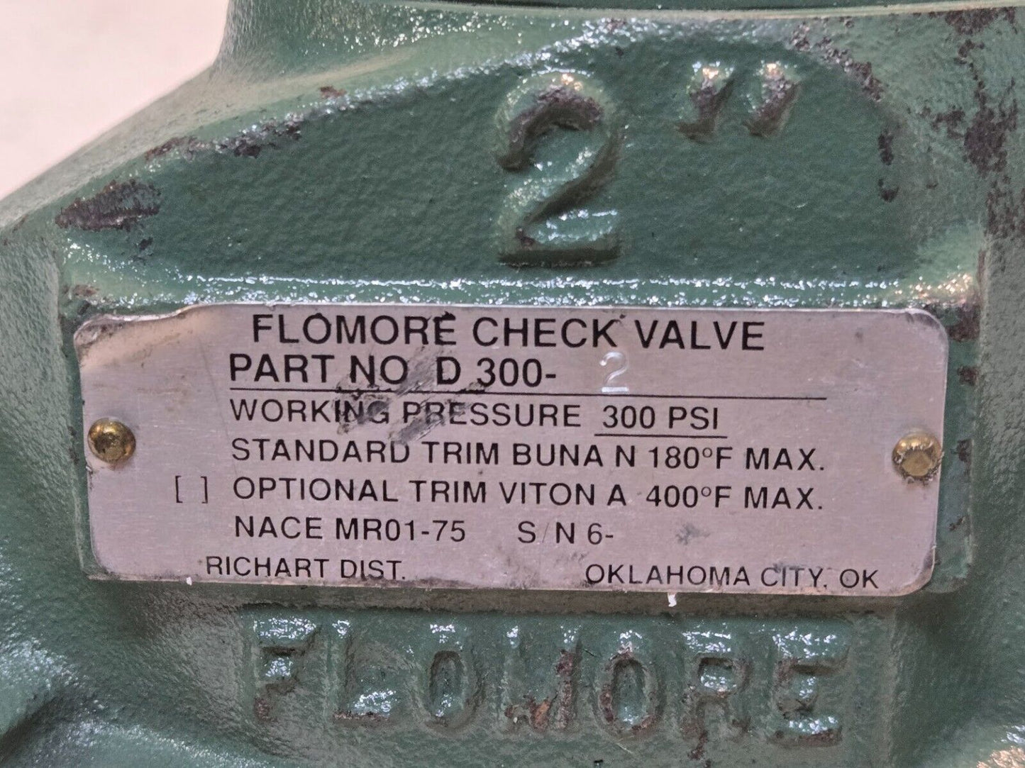 Flomore 2" Check Valve D 300-2 300 PSI | MR01-75