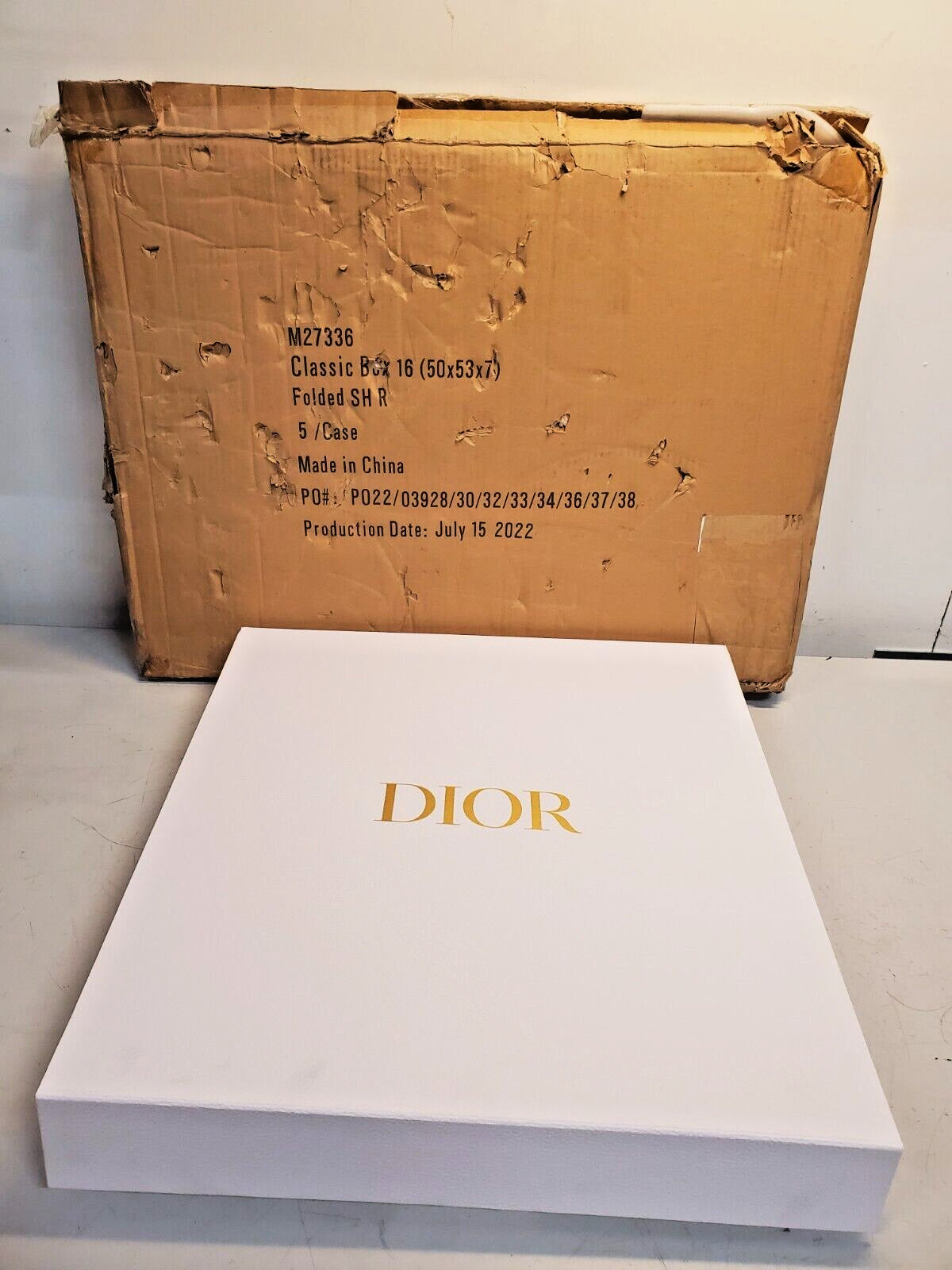 5 Qty. of Dior Classic Boxes 16 Folded SHR M27336 (5 Qty)