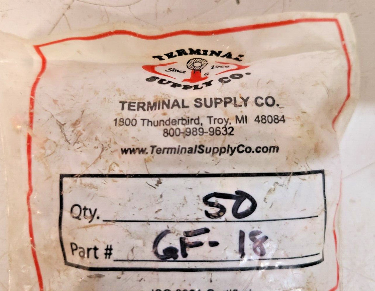 50 Qty. of Terminal Supply 1/8" Pipe Thread Grease Fittings GF-18 (50 Qty)