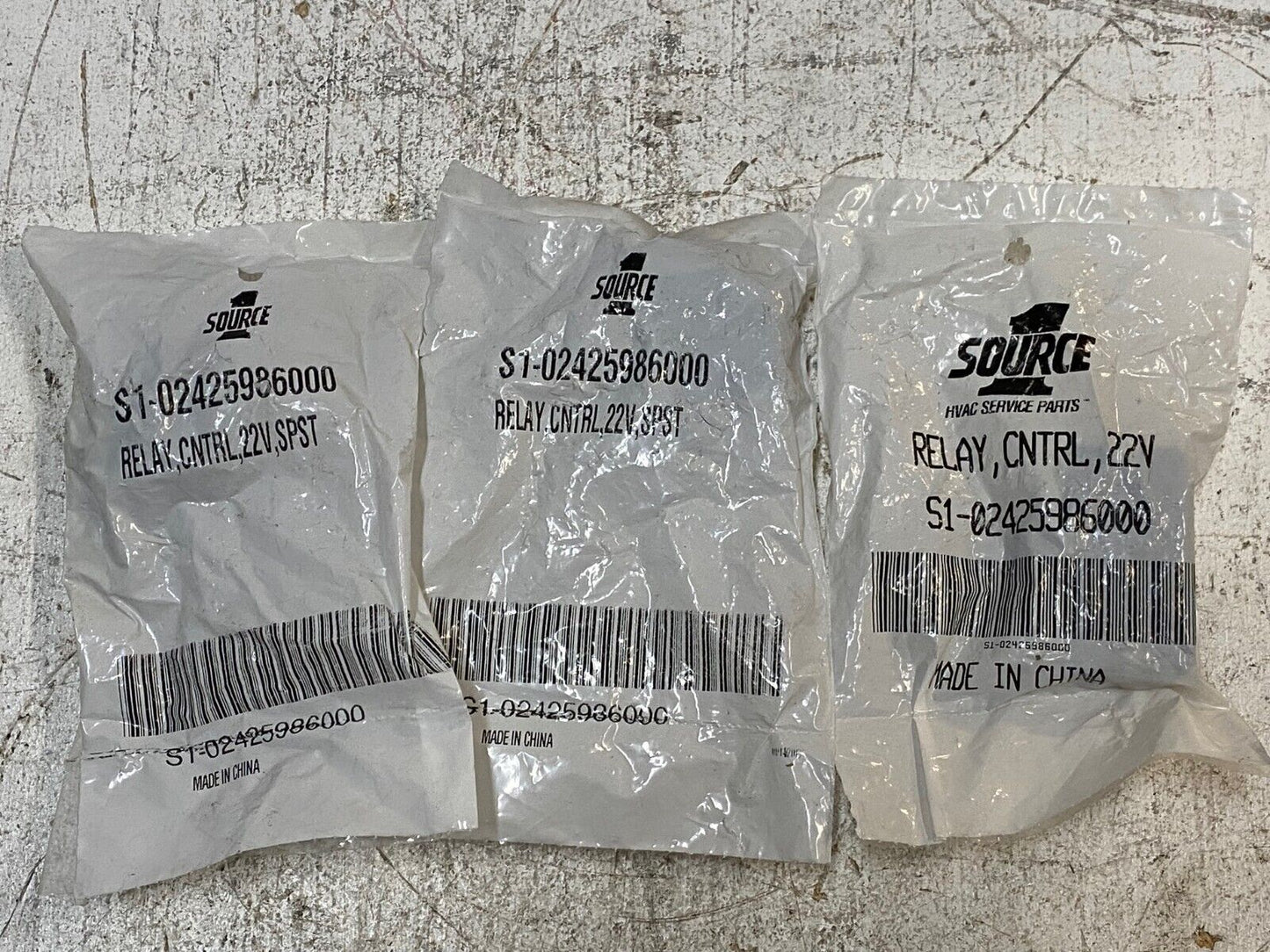 3 Qty of Source One S102425986000 Control Relays 22V SPST (3 Quantity)