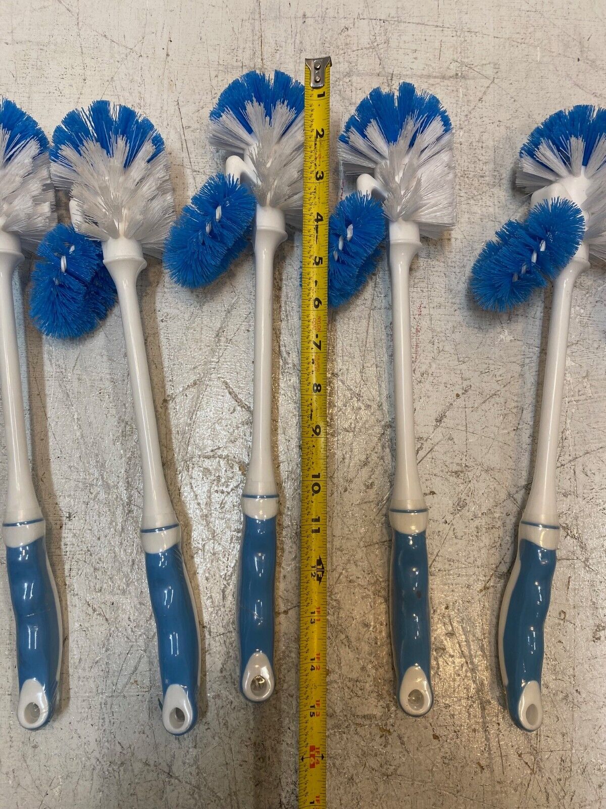 6 Quantity of Under The Rim Toilet Bowl Brush Blue & White (6 Quantity)