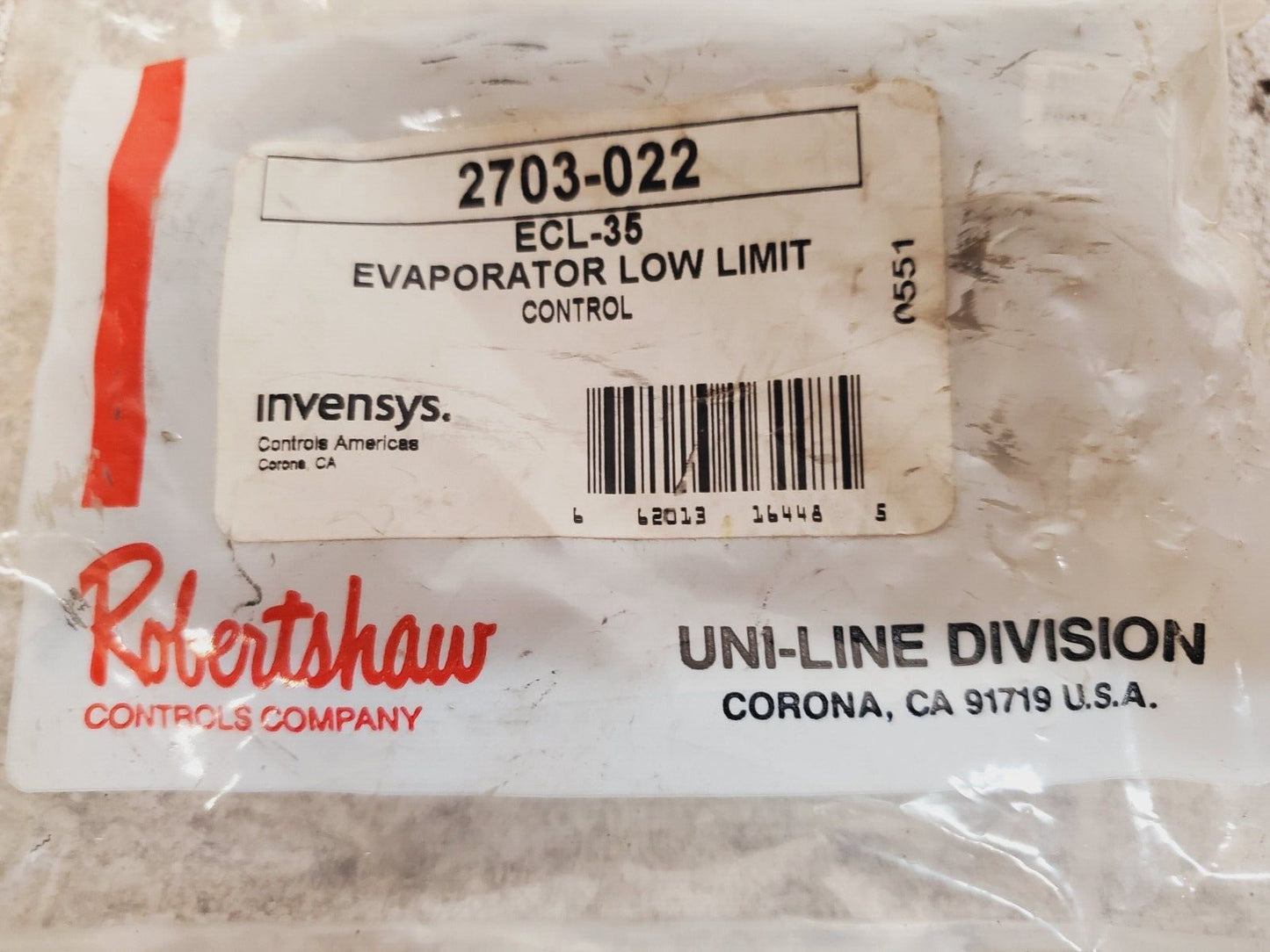 Robertshaw Evaporator Low Limit ECL-35 | 2703-022