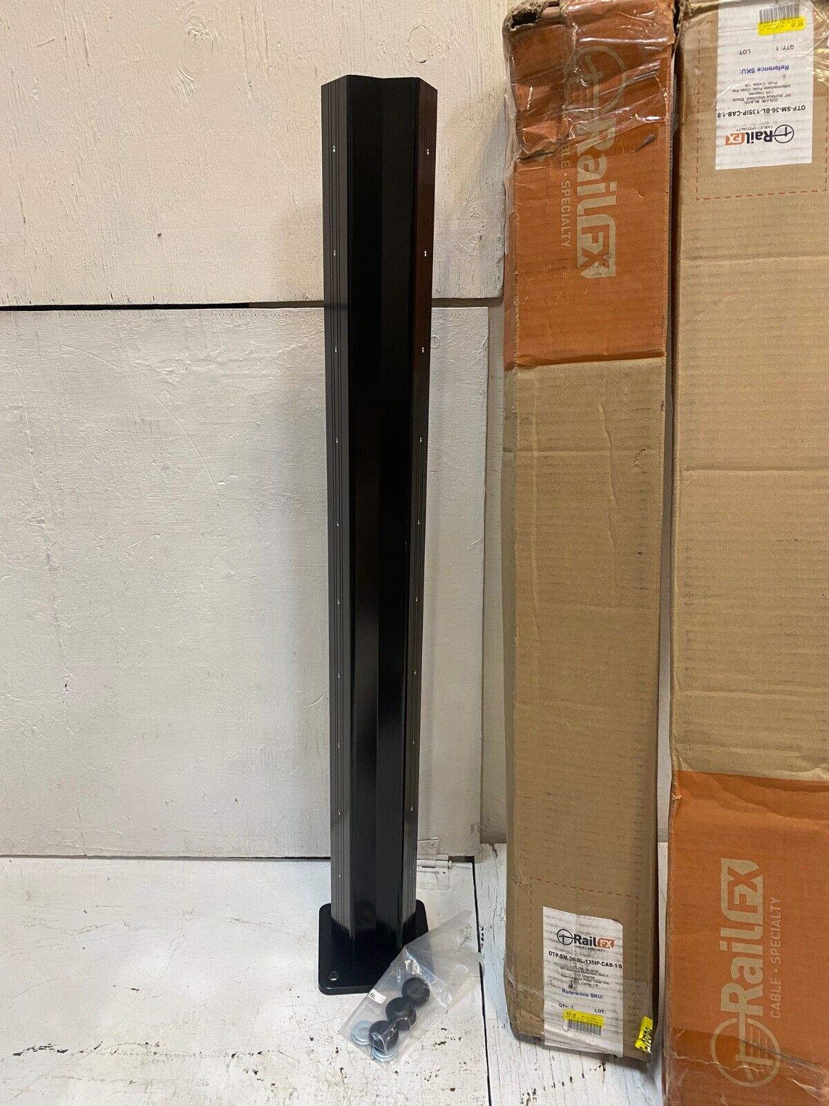 2 Rail FX Black 36" Intermediate Posts OTP-SM-36-BL-135IP-CAB-1/8 (2 qty)