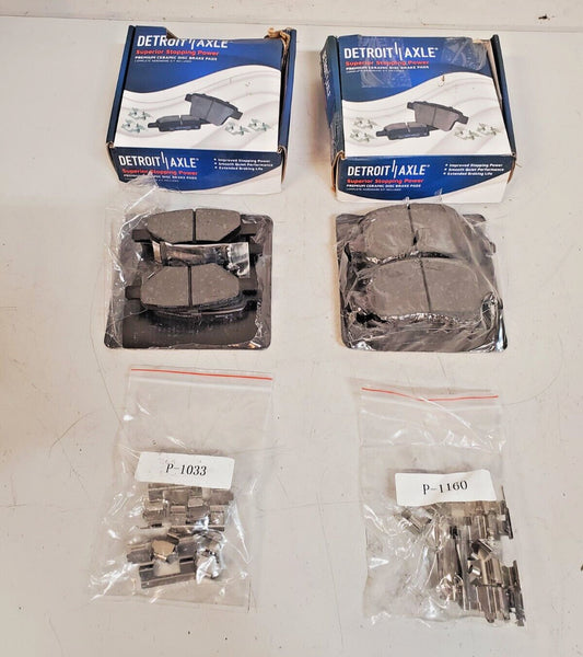 8 Qty. of Detroit Axle Rear Ceramic Brake Pads P-1033 & P-1160 (8 Qty)