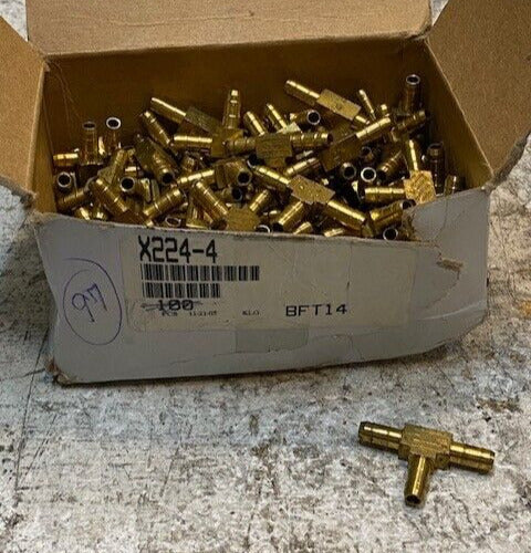 97 Quantity of Parker Brass Union Tee Hose Barbs X224-4 (97 Quantity)