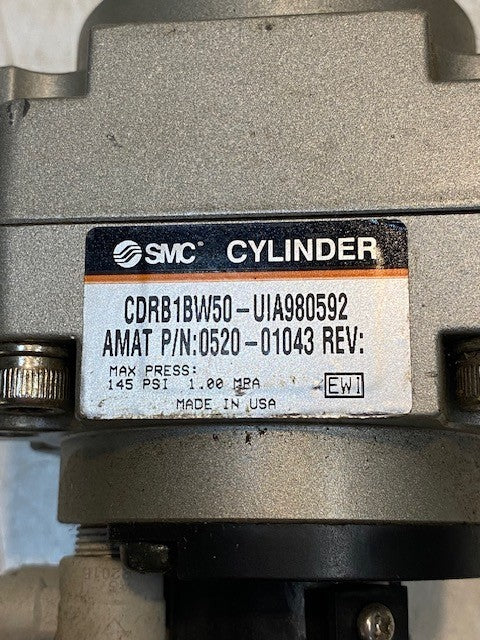SMC Cylinder 0520-01043 | CDRB1BW50-UIA980592 Rotary Actuator to Rotate 145 Psi