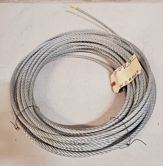 Steel Wire Cable W.O. # 4669 | 110' | 3/8" Diameter