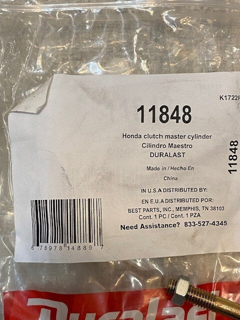 2 Quantity- Duralast 11848 For Honda 5/8 Clutch Master Cylinders 39247X (2 Qty)