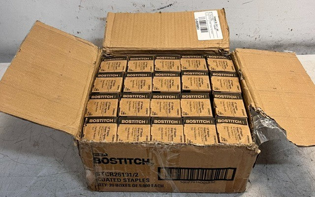 Lot Of 20 Boxes Of 5000 Bostitch 1/2in Staples For Stanley-Bostitch T5-6 M73348