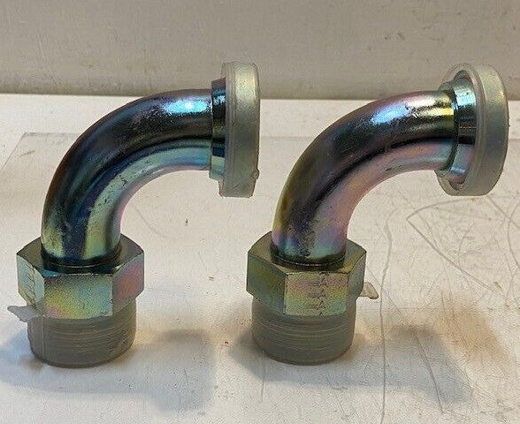 2 Quantity of Hydraulic Split Flange 90 Degree Elbow Fittings 4-3/4" H (2 Qty)