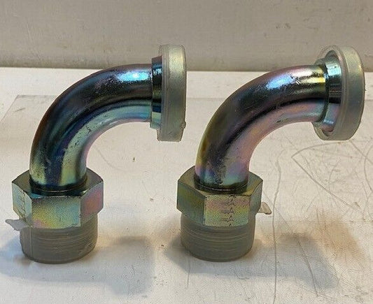 2 Quantity of Hydraulic Split Flange 90 Degree Elbow Fittings 4-3/4" H (2 Qty)