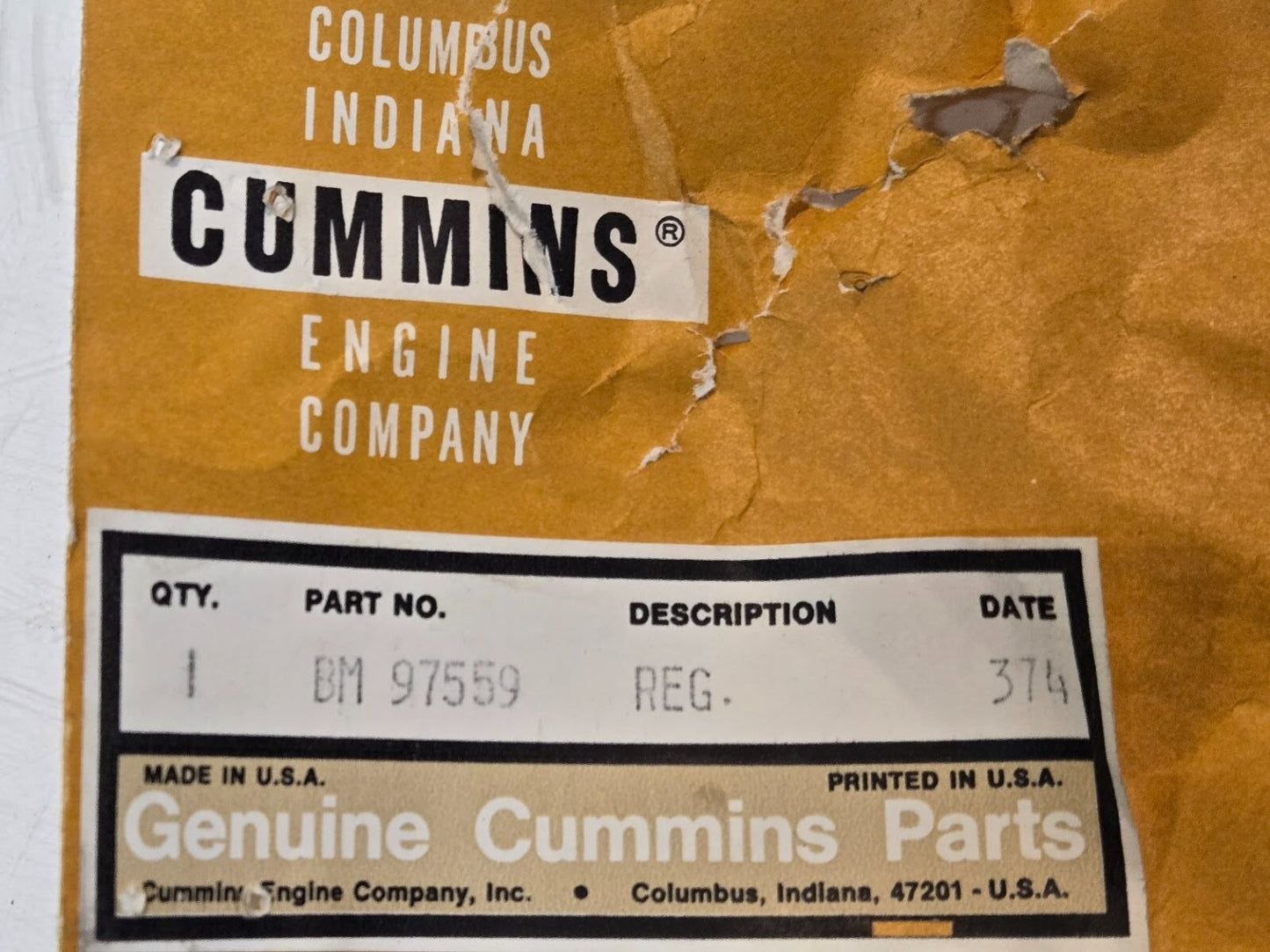 Cummins Pressure Regulator Valve BM 97559 | 22mm Thread 23.7mm Hex | 3.25" Long