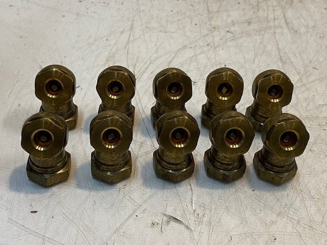 10 Qty of 90-Degree Brass Closed Ball Foot Air Chucks 11mm ID 34mm L (10 Qty)