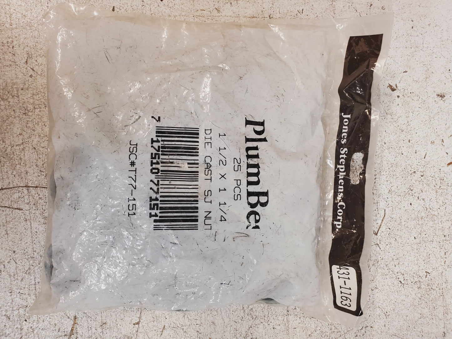 25 Qty Jones Stephens 1-1/2x1-1/4 Slip Joint Nuts T77-151  | 431-1163 (25 Qty)