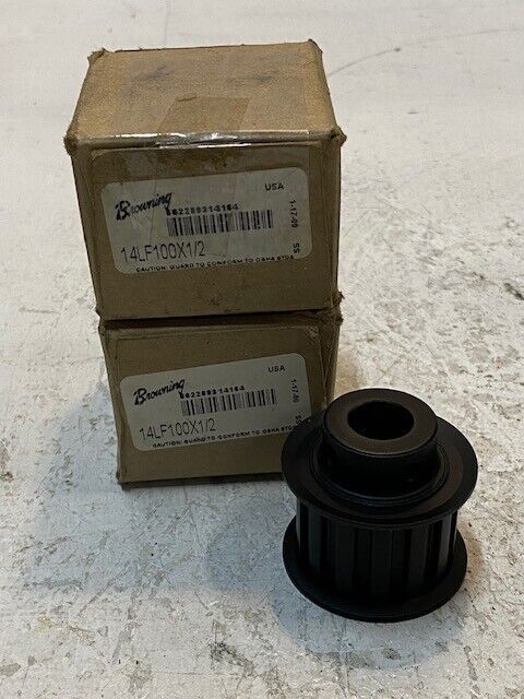 2 Quantity of Browning 14LF100X1/2 Gearbelt Pulleys 15mm Bore 49mm OD (2 Qty)