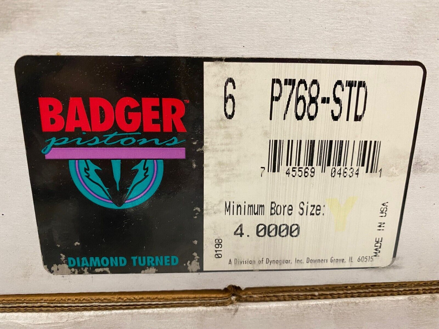 12 Badger Pistons P768 STD 4" Bore Size P768-STD (2 pack of 6)