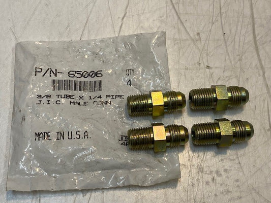 4 Qty of Steel Flared Tube Male Connectors 65006 3/8 Tube x 1/4 Pipe (4 Qty)