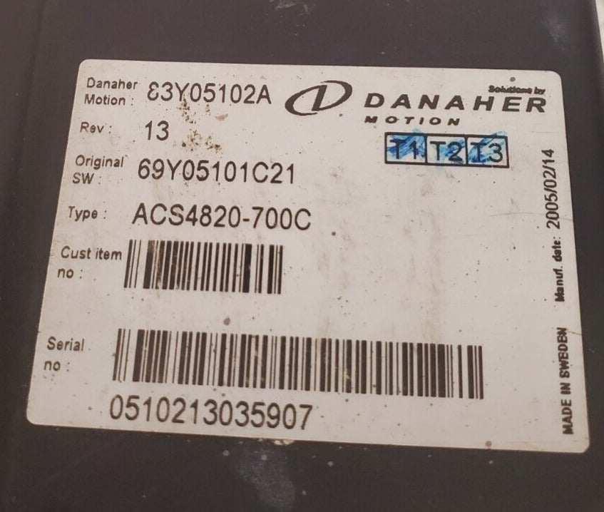 Danaher AC SuperDrive Motor Controller 83Y05102A | 69Y05101C21 | ACS4820-700C