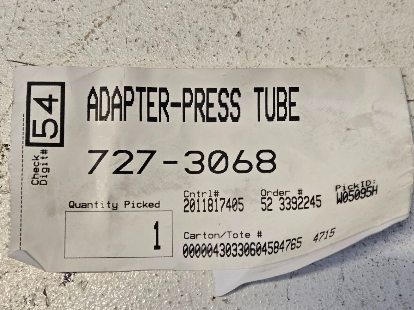 Press Tube Adapter 727-3068 for Cub Cadet