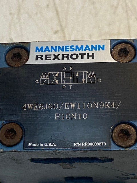 Mannesmann Rexroth Hydraulic Directional Control Valve 4WE6J60/EW110N9K4/B10N10