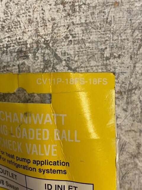 Parker Mechaniwatt Spring Loaded Ball Check Valve CV11P-18FS-18FS